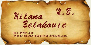 Milana Belaković vizit kartica
